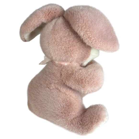 1985 Connie Cottontail Plush Bunny Rabbit 12” Pink Stuffed Animal Polka Dot Bow - Picture 6 of 10
